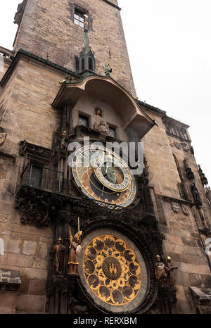 Horloge astronomique de la Vieille Ville, Prague, République Tchèque Banque D'Images