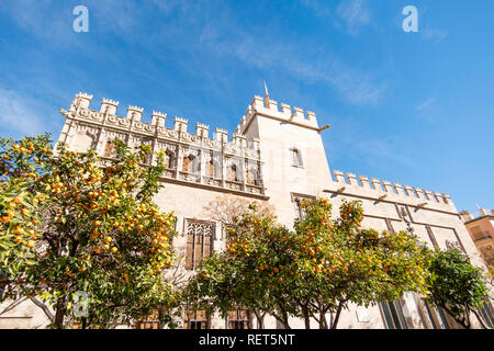 Le bâtiment de la soie ou de la Lonja de la Seda de Valence, Espagne, Europe Banque D'Images