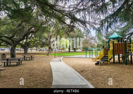 Paysage dans un petit parc dans le sud de San Francisco, Californie Banque D'Images