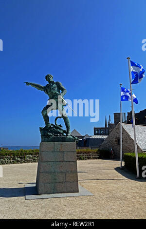 Saint-Malo, monument par Carananniez Surcouf, Bretagne, Bretagne, Ille-et-Vilaine, France, Europe Banque D'Images