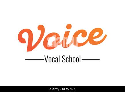 Voix - logo pour l'école de chant, vector illustration sur fond blanc fond transparent. Illustration de Vecteur