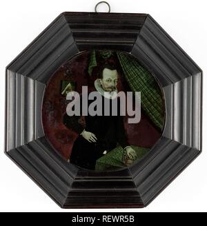 Portrait d'un homme. Dating : ch. 1595. Lieu : la Hollande. Mesures : d 9 cm ; h 14,2 cm × 13,7 cm × w d 3 cm. Musée : Rijksmuseum, Amsterdam. Banque D'Images