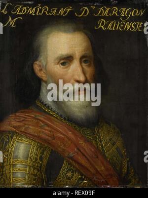 Portrait de Francisco Hurtado de Mendoza, l'amiral d'Aragon. Dating : ch. 1609 - c. 1633. Mesures : support : h 29,8 cm × w 24 cm ; d 2,6 cm. Musée : Rijksmuseum, Amsterdam. Auteur : Jan Antonisz van Ravesteyn (atelier de). Banque D'Images