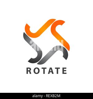 Faire pivoter le logo initial lettre J concept design. Modèle de graphique vectoriel de l'élément symbole Illustration de Vecteur