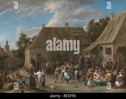 Kermis paysanne. Kermis Pays. Dating : ch. 1665. Dimensions : H 78 cm × w 106,5 cm. Musée : Rijksmuseum, Amsterdam. Auteur : David Teniers (II). Banque D'Images