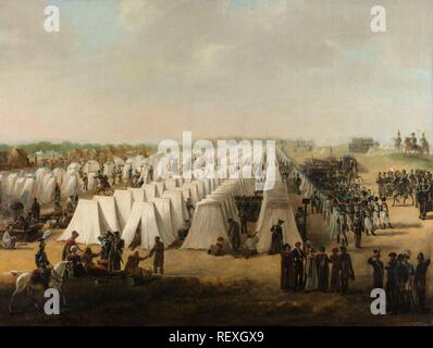 Le camp militaire à Rijen. Het legerkamp te Rijen, dans de na 1831. Dating : 1831 - 1835. Lieu : Pays-Bas. Dimensions : H 60 cm × w 80 cm. Musée : Rijksmuseum, Amsterdam. Auteur : anonyme. Banque D'Images