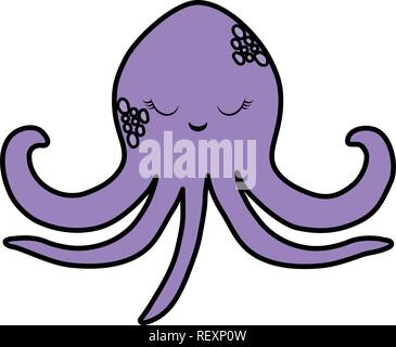 L'icône mignon octupus sur fond blanc, vector illustration Illustration de Vecteur