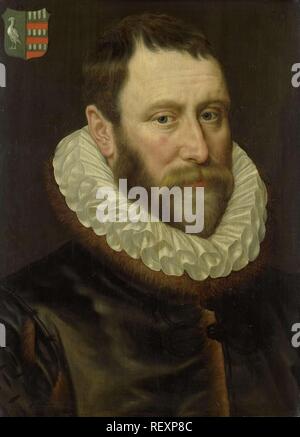 Portrait de Jacob Bas Claesz (1536-1589). Dating : 1586. Dimensions : H 48,5 cm × w 35,5 cm. Musée : Rijksmuseum, Amsterdam. Auteur : Adriaen Thomasz. La clé. Banque D'Images