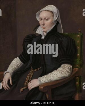 Portraits de Sir Thomas Gresham et Anne Fernely. Portrait d'Anne Fernely. L'épouse de Sir Thomas Gresham. Dating : ch. 1560 - c. 1565. Lieu : Anvers. Dimensions : H 88 cm × w 75,5 cm. Musée : Rijksmuseum, Amsterdam. Auteur : Anthonis Mor. Banque D'Images