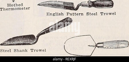 . Dreer's wholesale catalogue pour les fleuristes : hiver printemps été 1937. Ampoules (plantes) ; catalogues de semences de légumes, graines de fleurs Catalogues Catalogues ; pépinières (Horticulture) ; Catalogues Catalogues de fournitures et de matériel de jardinage. Foyer du thermomètre. Tige en acier truelle truelle truelles Dreer. Dreer truelle. La truelle le plus apprécié par les professionnels. La lame est plate et ONU- généralement forte. Ampoule pour la plantation d'aucun autre outil ne peut se mesurer à elle. 70c ; chaque douzaine.. Modèle anglais truelle forgée à partir d'un morceau de métal. 6-lnch. 65c ; 7-lnch v, ;- cambrion d'acier truelle, un favori en raison de sa construction robuste Banque D'Images