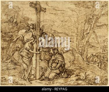 Le Christ au Jardin de Gethsémani. Artiste : Pietro Testa (peut-être). Rapporteur pour avis : anonyme. Dating : 1600 - 1699. Dimensions : H 215 mm × W 271 mm. Musée : Rijksmuseum, Amsterdam. Banque D'Images