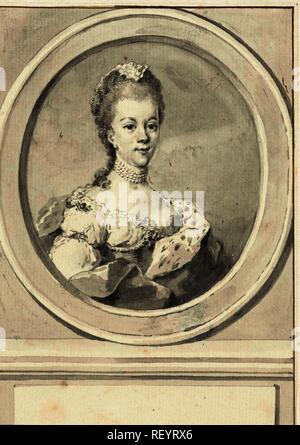 Portrait de Wilhelmina Frederica Sophia de Prusse. Rapporteur pour avis : Aert Schouman. Dating : 1720 - 1792. Dimensions : H 170 mm × W 112 mm. Musée : Rijksmuseum, Amsterdam. Banque D'Images