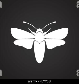 Espèce d'icône de l'insecte sur fond noir pour la conception graphique et web, simple signe vecteur moderne. Concept de l'Internet. Symbole à la mode pour la conception de site web site web application mobile ou bouton. Illustration de Vecteur