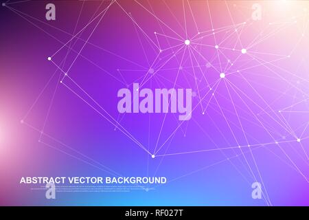 Abstract background plexus connectés avec lignes et points. Effet géométrique Plexus Big data avec des composés. Plexus, un minimum de lignes de tableau. La visualisation de données numériques. Vector illustration Illustration de Vecteur