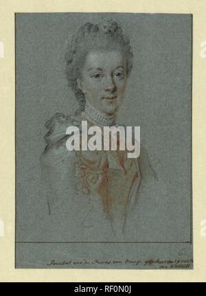 Portrait de Wilhelmina Frederica Sophia de Prusse. Rapporteur pour avis : Aert Schouman. Après anonyme. Dating : 1770 - 1792. Dimensions : H 214 mm × W 148 mm. Musée : Rijksmuseum, Amsterdam. Banque D'Images