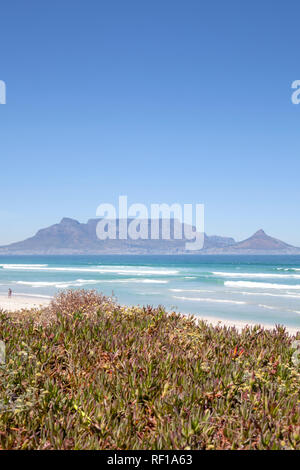 Vue de la Table Mountain sur Table Bay de Bloubergstrand, Cape Town - Afrique du Sud Banque D'Images