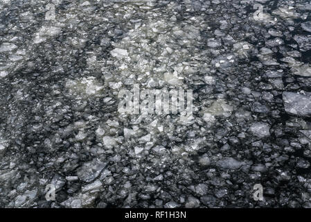 Résumé La texture de crashed ice drift sur l'eau Banque D'Images