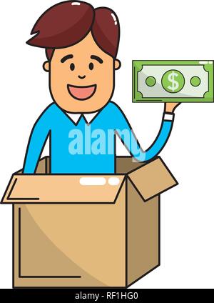 Homme d'économiser de l'argent Illustration de Vecteur