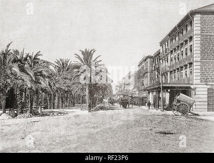 L'Explanada de España, aka Paseo de la Explanada, Alicante, Espagne, vu ici au 19e siècle. De la Ilustracion Espanola y Americana, publié en 1892. Banque D'Images