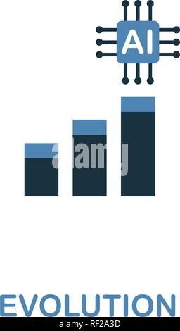 L'icône de l'évolution en deux couleurs design. La conception de style premium collection de l'intelligence artificielle. UX et l'interface utilisateur. L'icône de l'évolution parfaite de pixels dont je Illustration de Vecteur