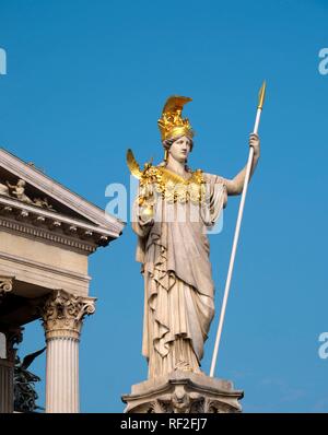 La Figure, Pallas-Athens Fontaine, Bâtiment du Parlement européen, Vienne, Autriche Banque D'Images