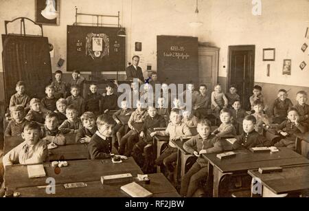 Photographie historique : classe d'école, 1933, Reich allemand Banque D'Images