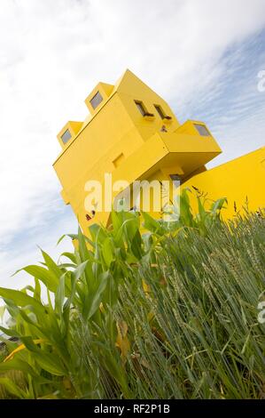 L'Autriche, Linz, Bellevue, Das gelbe Haus, 2009 Kulturjahr temporäres zum Kunsthaus - Linz, Bellevue, Architecture temporaire pour Linz'09, Ville de Cultur Banque D'Images