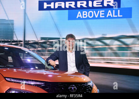 Günter Butschek (PDG & MD Tata Motors) vu pendant le lancement de Tata Motors SUV très attendu 'Harrier' à Mumbai. Banque D'Images