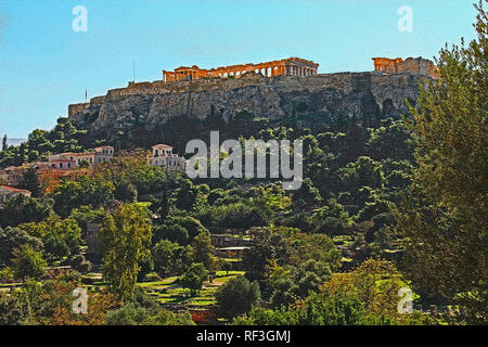 Le Parthénon sur l'Acropole à Athènes, Grèce Banque D'Images