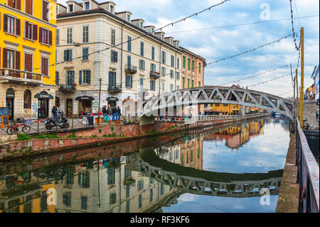 Canale Grande ville du district de Milan, Italie Banque D'Images