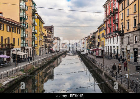 Canale Grande ville du district de Milan, Italie Banque D'Images