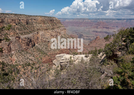 Vue imprenable sur le point de Maricopa et le Grand Canyon de la rive sud, le Parc National du Grand Canyon, Arizona, USA. Banque D'Images
