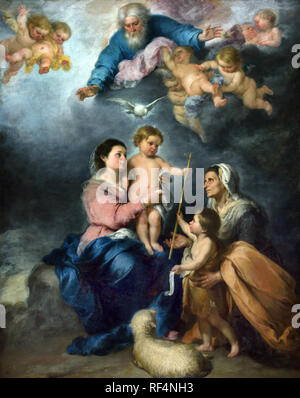 La Sainte Famille, dit la Vierge de Séville 1665 - 1670, Bartolomé Esteban Murillo, Séville, 1618 - Séville, 1682, l'Espagne, l'espagnol, Banque D'Images