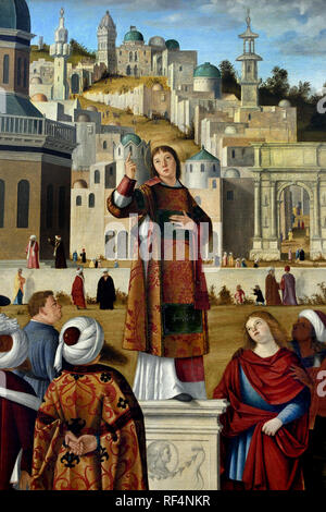 Saint Stephen est mort 35 comme protomartyr prédication à Jérusalem Israël 1514 par Carpaccio, Vittore 1472-1525, l'italien, l'Italie, Banque D'Images