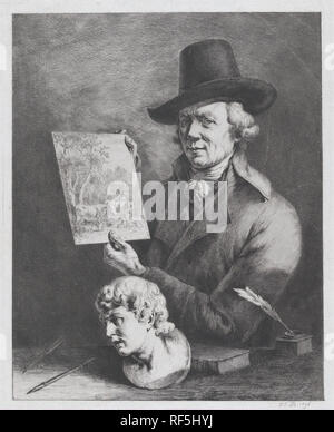 Self Portrait avec des vaches. Artiste : Jean Jacques de Boissieu (Français, Lyon Lyon 1736-1810). Fiche Technique : Dimensions : 15 × 11 7/8 à 3/16. (38,5 × 30,2 cm) Plaque : 12 3/16 x 9 5/8 in. (31 × 24,5 cm). Date : 1796. Musée : Metropolitan Museum of Art, New York, USA. Auteur : Jean Jacques de Boissieu. Jean-Jacques de Boissieu. Banque D'Images