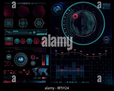 Sci Fi futuriste de l'interface utilisateur moderne. Abstract HUD. Vector illustration numérique Illustration de Vecteur