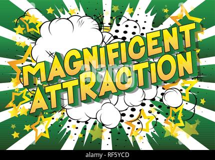 Attraction magnifique - Vector illustration comic book style phrase sur fond abstrait. Illustration de Vecteur