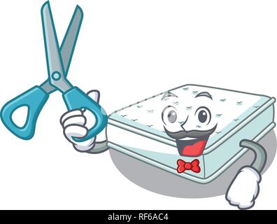 Matelas isolé sur la coiffure avec mascot Illustration de Vecteur