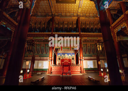 Salle du Trône de Gyeongbokgung Palace à Séoul, Corée Banque D'Images