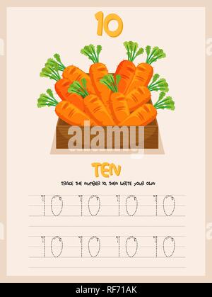 La pratique d'écriture numéro dix illustration Illustration de Vecteur
