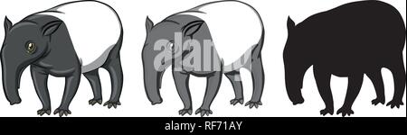 Ensemble de caractère tapir illustration Illustration de Vecteur