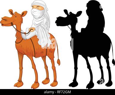 Arab man riding camel illustration Illustration de Vecteur