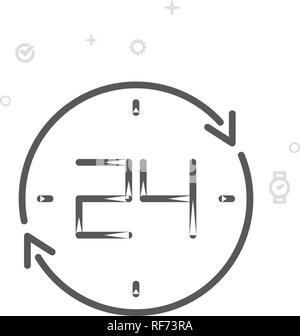 En tout temps l'icône de la ligne du vecteur. Réception ouverte Symbole, Pictogramme, signe. Résumé Arrière-plan géométrique de la lumière. Avc. modifiable Régler l'épaisseur de ligne. Wifi Design Illustration de Vecteur