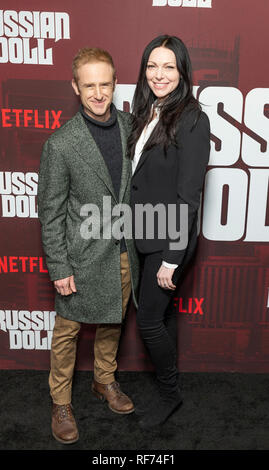 New York, États-Unis. 23 Jan, 2019. Ben Foster et Laura Prepon assister à poupée russe TV show season premiere à Metrograph Crédit : Lev Radin/Pacific Press/Alamy Live News Banque D'Images