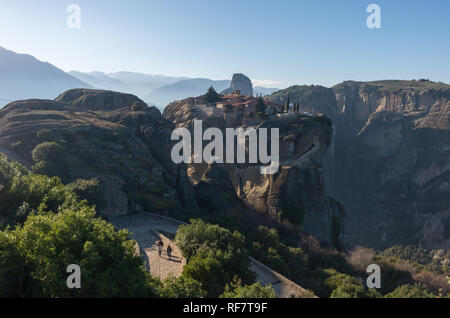 Monastère de la Sainte Trinité (Agia Trias) au complexe de monastères des Météores en Grèce Banque D'Images