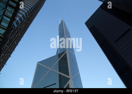 La tour de la Banque de Chine (Hong Kong), low angle Banque D'Images