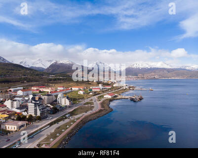 Vue panoramique d'Ushuaia, Argentine, Patagonie Banque D'Images