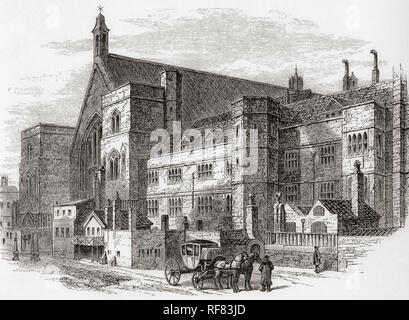 Westminster Hall, Palais de Westminster, Cité de Westminster, Londres, Angleterre à la fin du 18th siècle. De London Pictures, publié en 1890 Banque D'Images