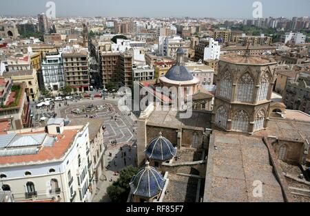 ESP, Valence, Espagne : vue sur la vieille ville, la Plaza de la Virgen Banque D'Images