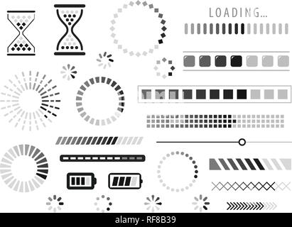 L'icône de chargement. Charger, télécharger, symbole de l'indicateur. Vector Illustration de Vecteur